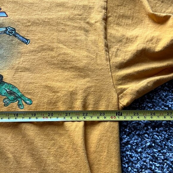 Yellow Harley Davidson Tee Mens 2XL Yellow Frog Moto Bikercore 100% Cotton - Picture 6 of 7